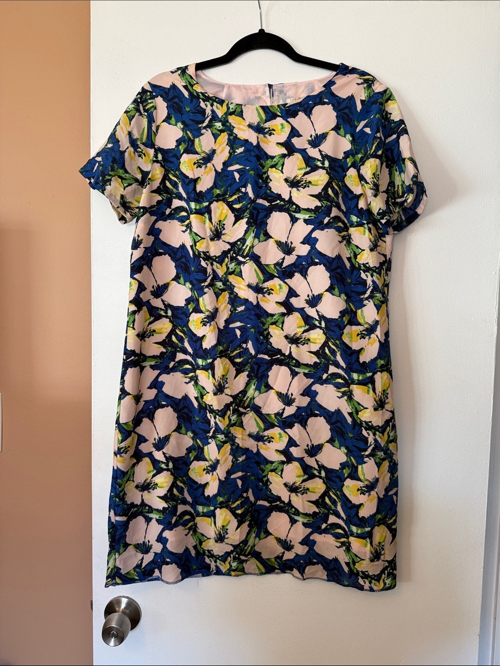 J. Crew Floral Shift Dress in Navy, Blush & Yellow
